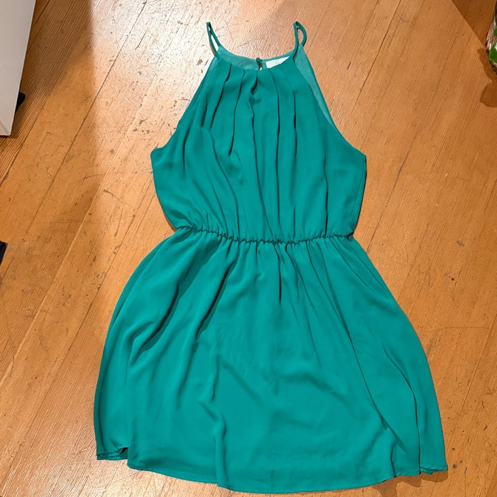 Lush Teal Sleeveless Dress